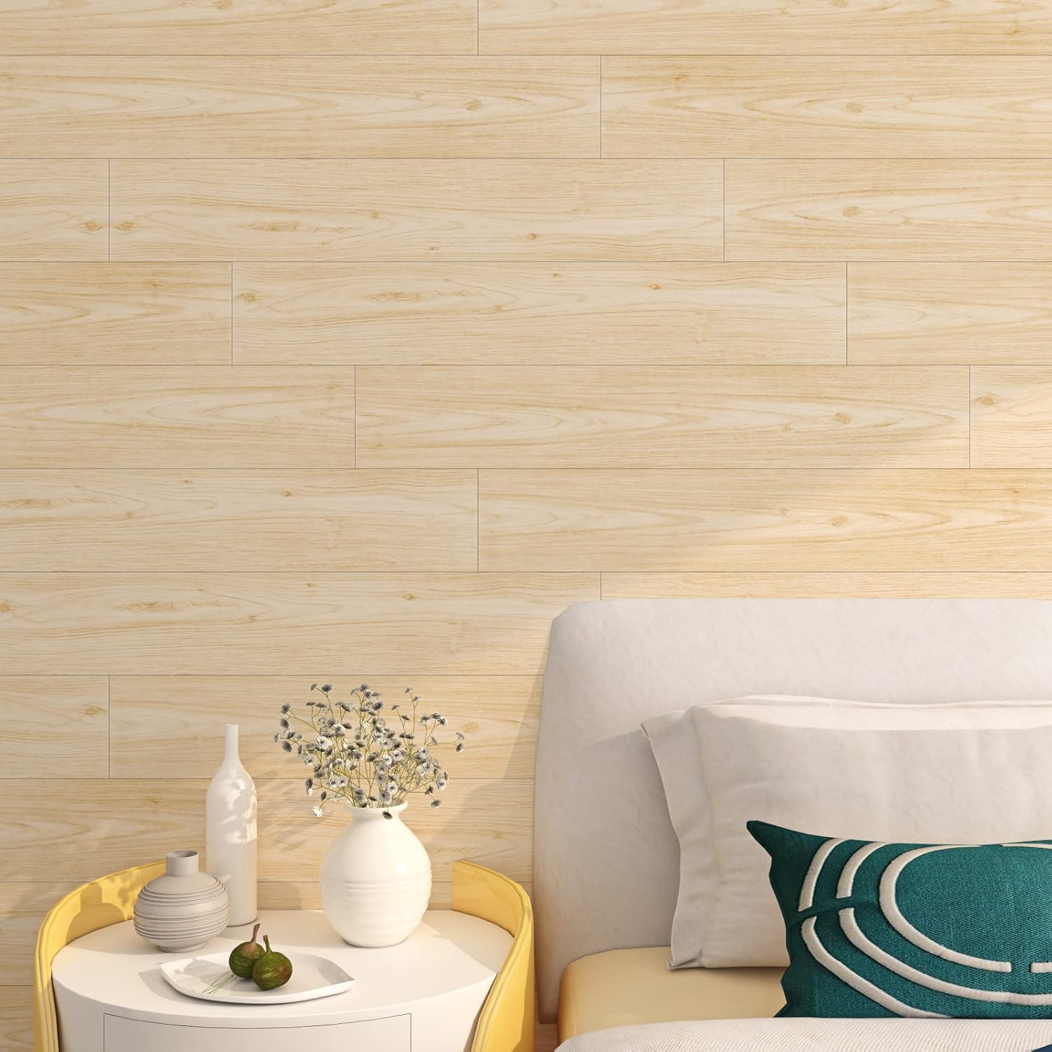 FunStick PVC Bodenbelag Holzoptik Dielen 15 Stück 90 X 15CM Fliesenaufkleber Holzoptik Eiche Vinylboden Selbstklebende Fliesen Boden Bad Wand Wohnzimmer PVC Fliesen Selbstklebend Klebefliesen Küche