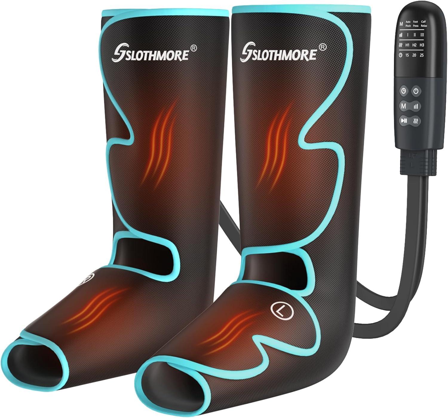 Massaggiatore per gambe con calore e compressione, dispositivo di drenaggio