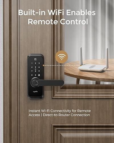 Miniatura 7 de Cerradura inteligente de video WiFi con cámara y asa, entrada sin llave 6 en 1 (huella dactilaraplicacióntecladotecladollave), perilla de puerta