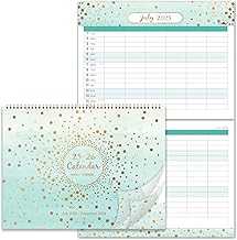 Family Calendar 2026 - Calendar 2026 from Jan. 2026 - Dec. 2026, 42.2 x 29.7 cm, Wall Calendar 2026 with 6 Columns, Perfect Family Planner - Pastel Green