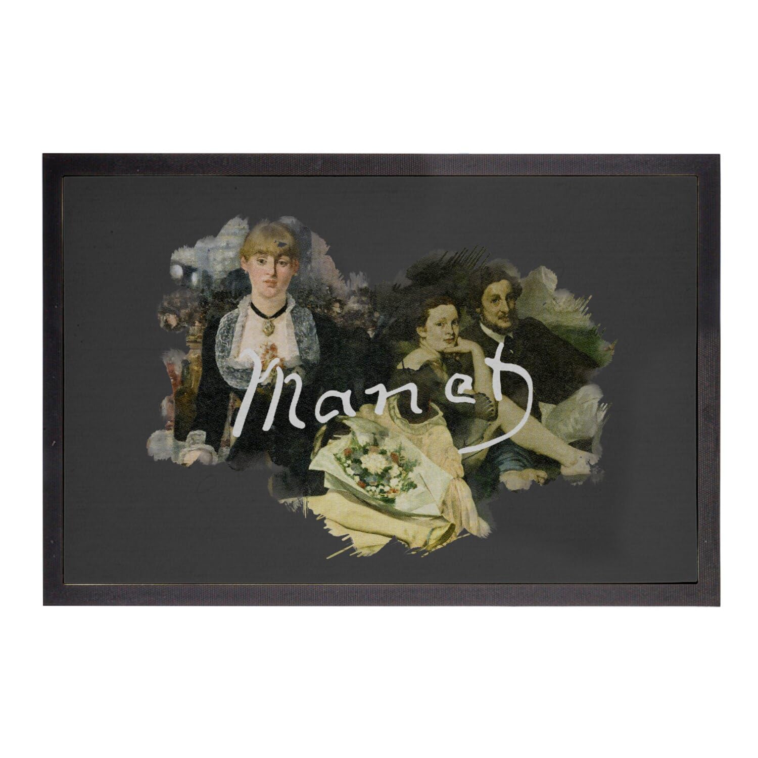 Paillasson noir Manet 60x40cm tapis de porte impressionnisme