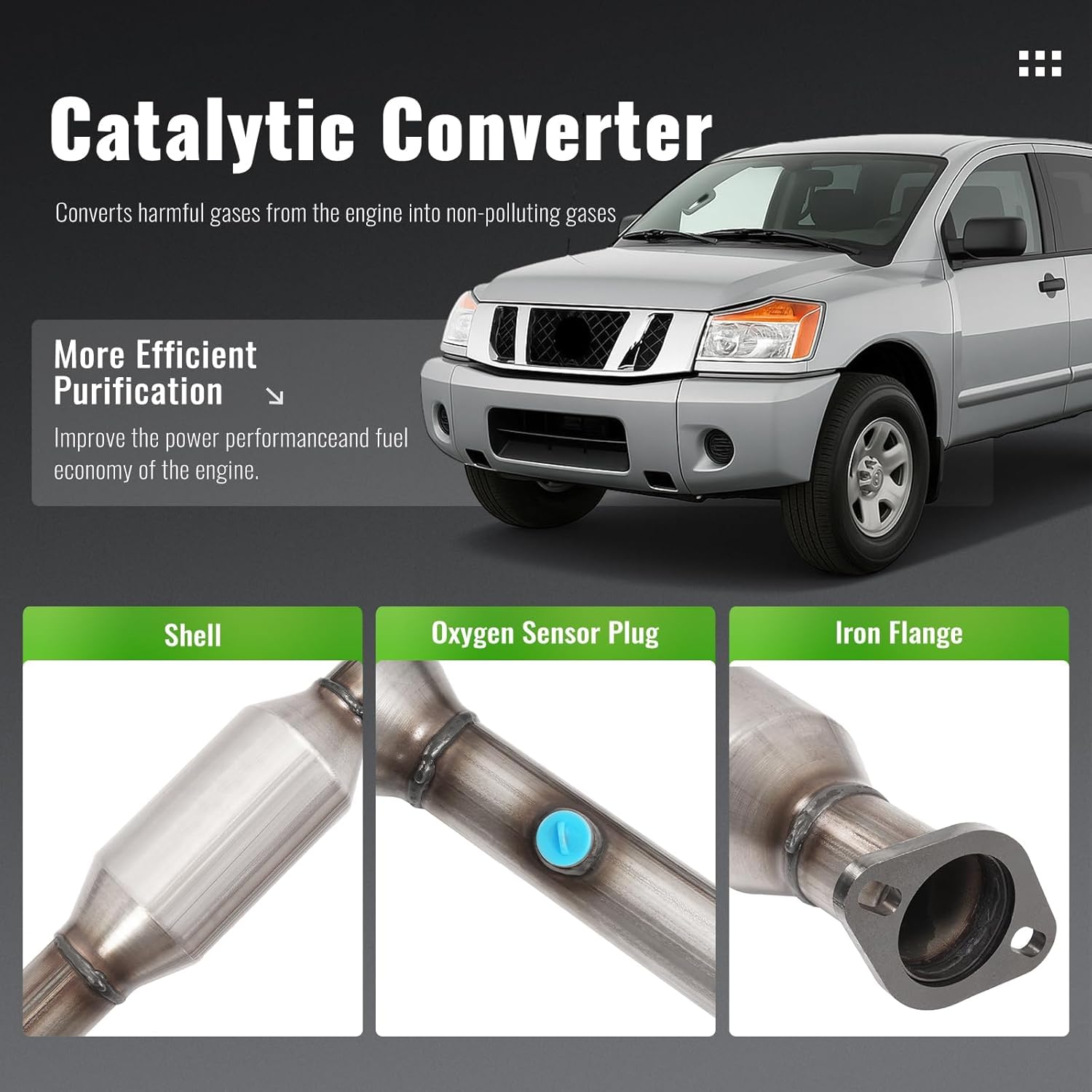 Front & Rear Catalytic Converter Compatible with 2004-2013 Nissan Titan 2005-2013 Armada 2008-2012 Pathfinder 2005-2010 Infiniti QX56 5.6L 409 Stainless Steel