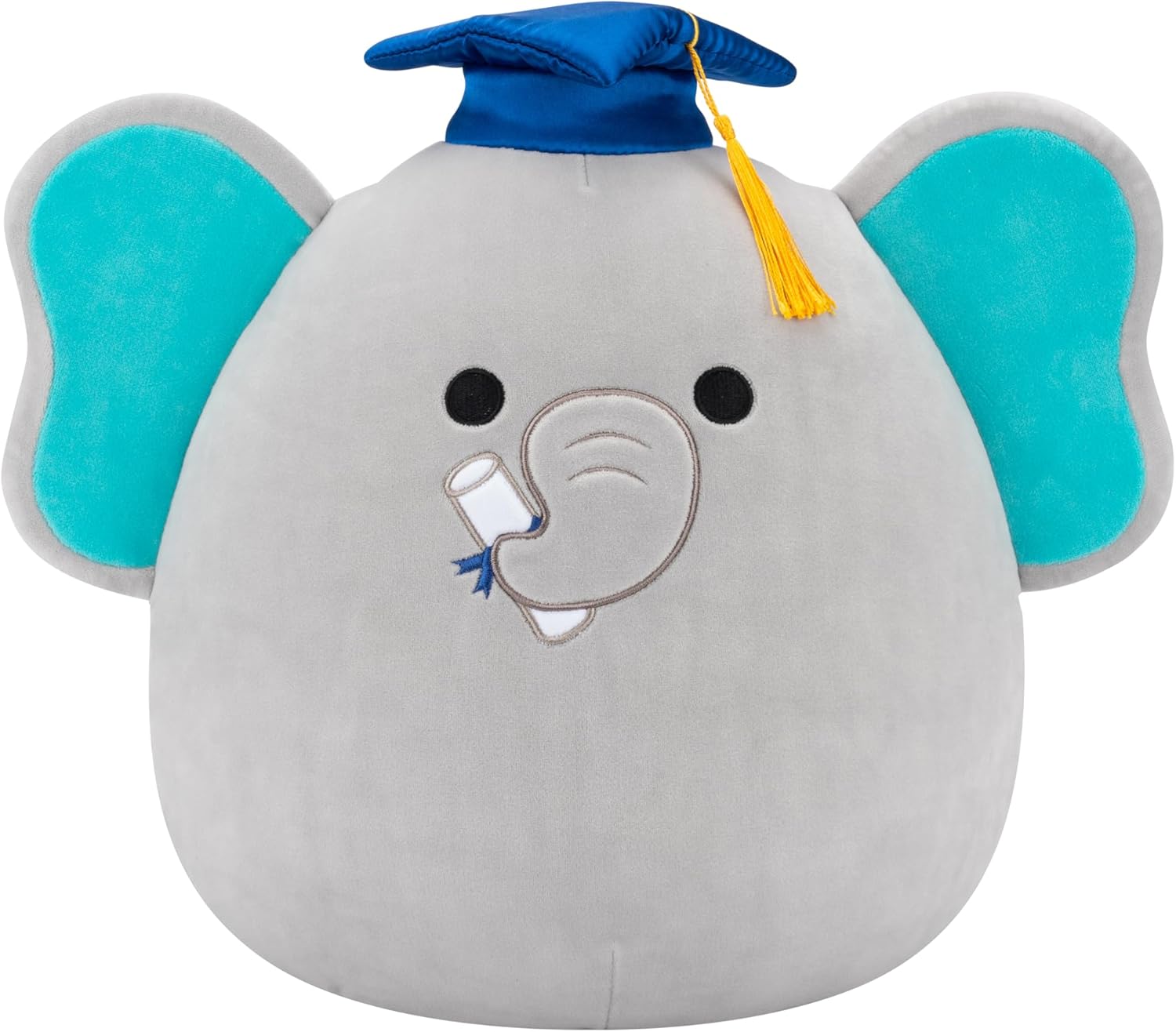 Squishmallows Original 12in Lemus The Grey Elephant with Graduation Cap – Official Jazwares Plush (Medium-Sized)