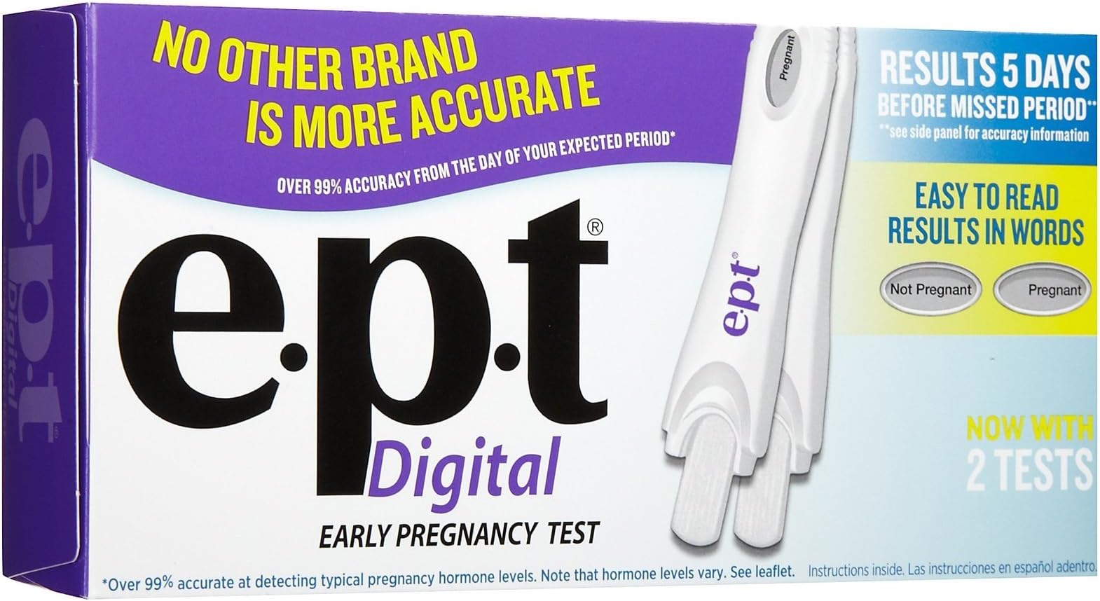 EPT E.P.T. Pregnancy Test Digital, 2 CT (Pack of 3)