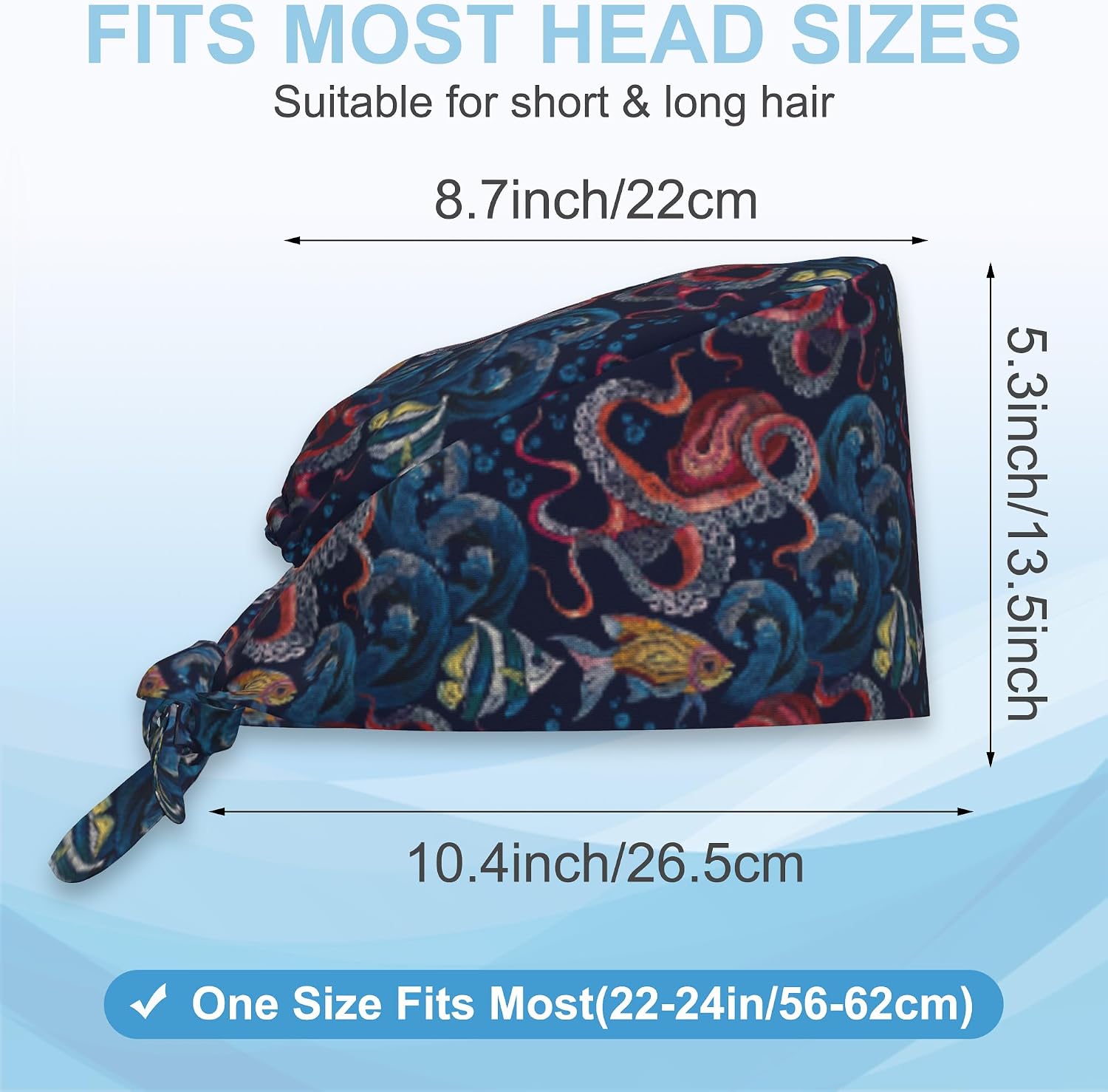 Scrub Caps for Women Adjustable Surgical Nurse Hat with Sweatband Breathable Working Cap for Nurses Doctors Dentists
