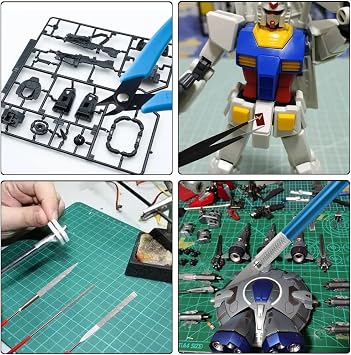 Professional 15 PCS Model Tools Kit Modeler Basic Tools Craft Set Hobby Building Tools Kit for Gundam Car Model Building Repairing and Fixing(C)