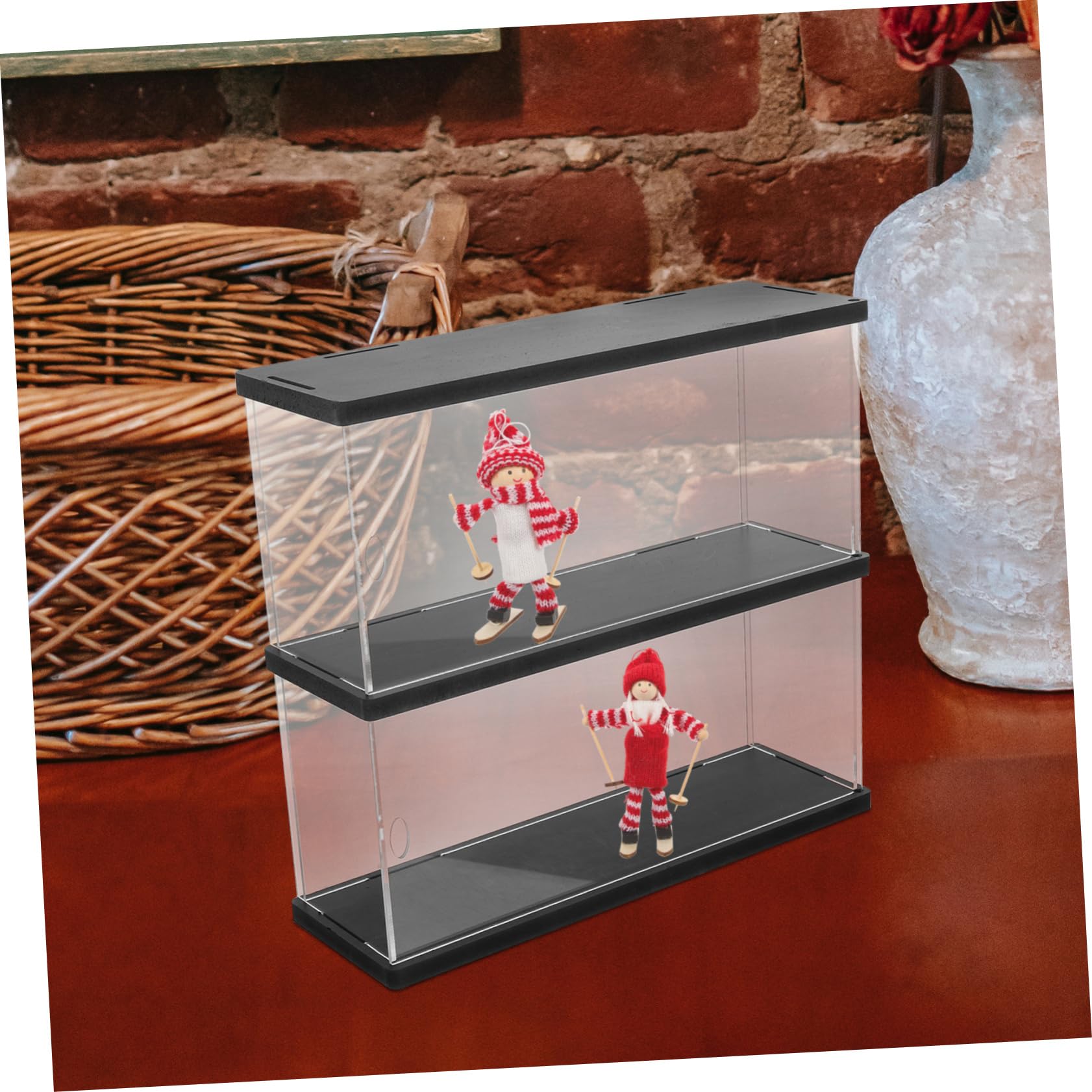 Vitrine Acrylique Transparente à 2 Couches pour Collectionneurs, Grosse Capacité, Boîte De Rangement Figurines, Protection Antipuces, Présentoir pour Figurines Pop, Usage Intérieur