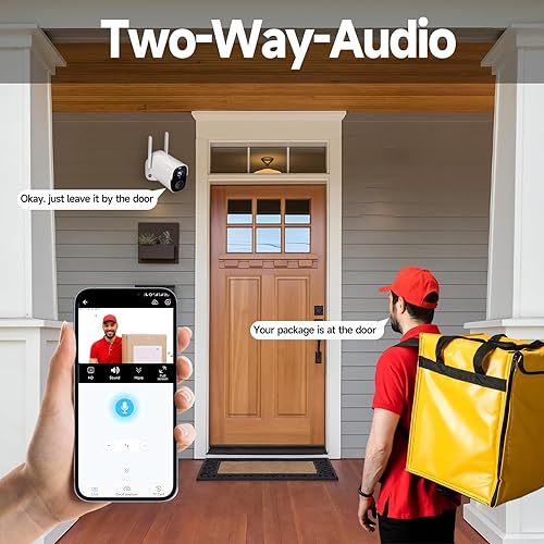 Miniatura 5 de ELECCTV Cámaras de seguridad solar QHD 2K WiFi inalámbrica para exteriores, batería de 12000 mAh, IP66 impermeable, audio bidireccional, visión