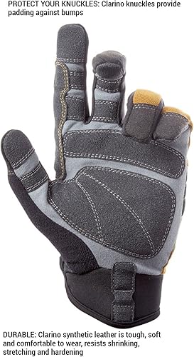 Vista 3 de CLC Custom Leathercraft Contractor XtraCoverage guantes de trabajo con manija flexible