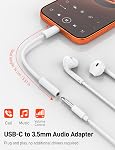 USB C à 3.5mm Adaptateur de casque Jack 2 Faites votre valise pour femme, USB C à 3.5mm Adaptateur audio pour casque compatible avec iPhone 17/16/15, iPad Pro, Galaxy S25 S24 S23 Ultra, Pixel 10/9/8