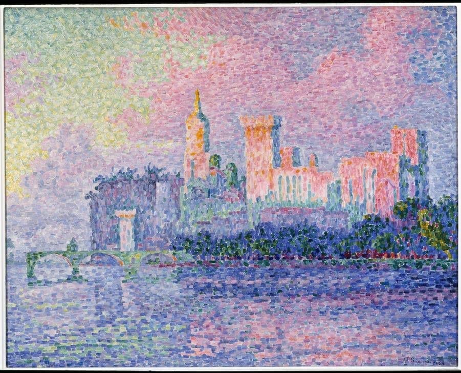 Tableau Paul Signac Avignon pour habiller un mur vide avec une œuvre d'art 60x90cm