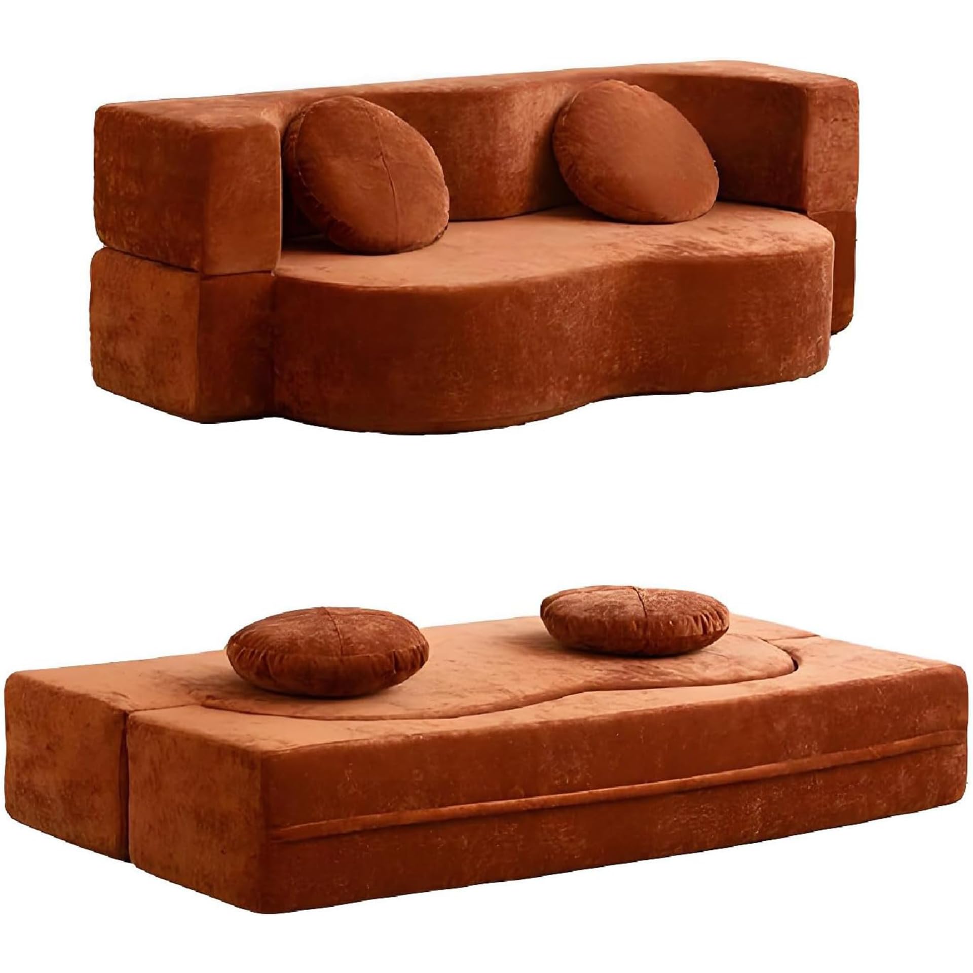 Rozkładana sofa, nowoczesna kanapa na podłogę, futon, do salonu i sypialni, nie wymaga montażu, wszechstronna i zajmująca mało miejsca sofa do spania