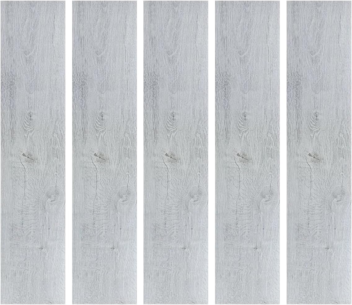 6x36 Inch Peel and Stick Vinyl Flooring, Wood Look Vinyl Plank Floor Tiles for Kitchen, Bedroom, Living Room, 1.5mm Thick, 5 Pack 7.5 Sq.Ft