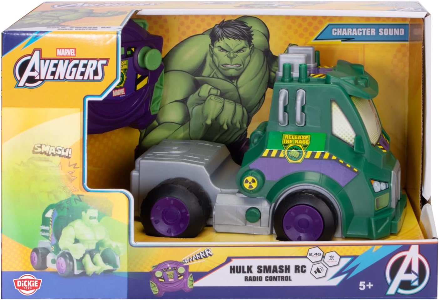 Dickie Toys 203224000 Radio Control Hulk Smash-Up 1:24 Scale Remote Control Vehicle with Truck to Hulk Transformation +5 Years