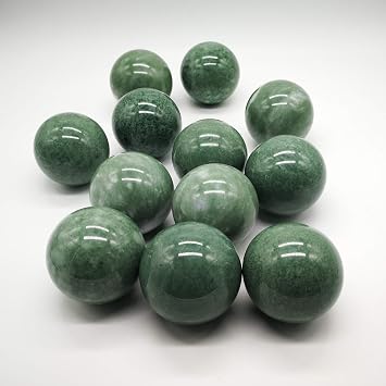 2 Greenish Stone Baoding Balls,Hand Exercise Tool