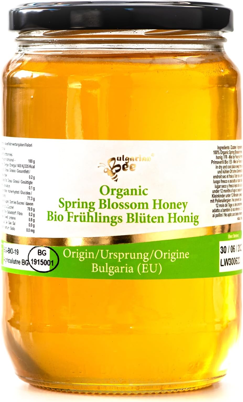 900 g Organic Spring Flowers Runny Honey – Pure, Unheated, Single Source – Rich Taste & Natural Flavour – 100% Raw & Unprocessed – Premium Quality, Sustainably Harvested (900, Spring Blossom)