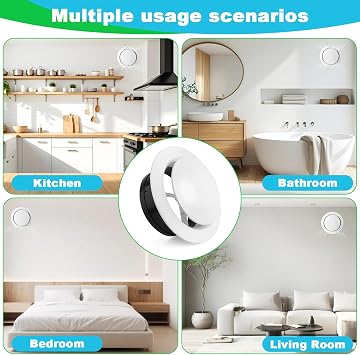 2-pcs 100mm/4 Inch Round Vent Cover, Adjustable Extractor Fan Vent Cover