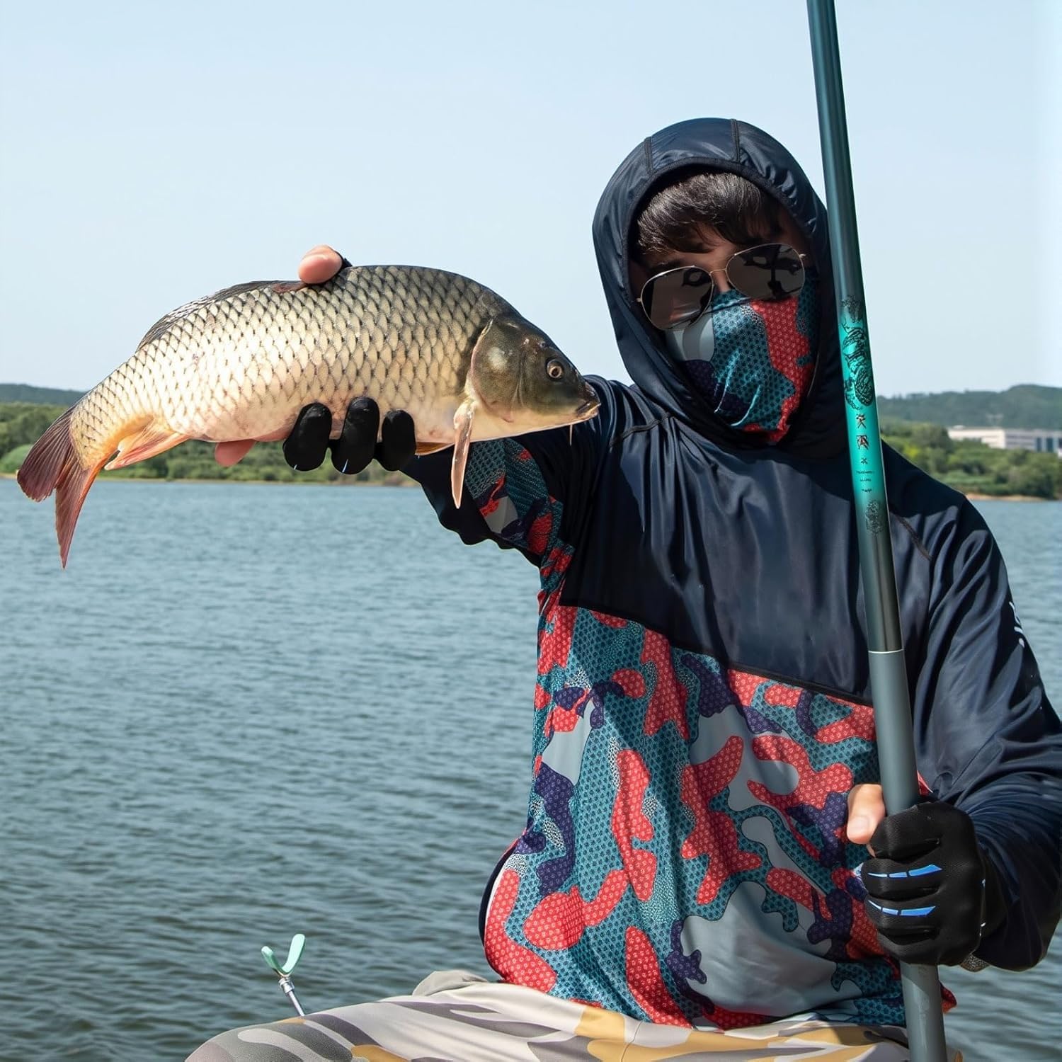 Canna da Pesca telescopica Portatile in Fibra di Carbonio da 2,7 m a 8,1 m, Adatta per Laghi, bacini Artificiali, fiumi e stagni(12.5w 19tone,3.0m)