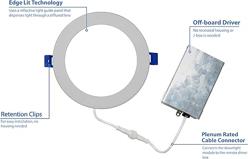Miniatura 5 de NICOR Lighting DLE621204KRDWH - Kit de iluminación empotrada, color blanco