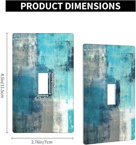 Miniatura 3 de Cubierta de placa de interruptor de luz de palanca simple azul gris arte abstracto decoración de pared cubiertas de salida para habitaciones tienda