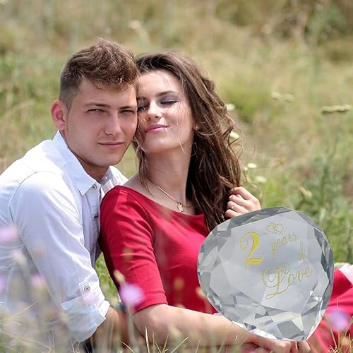 Miniatura 6 de Regalos de cristal de 2 aniversario para marido, esposa, novio o novia, 2 años, aniversario de boda, día de San Valentín, regalos románticos para