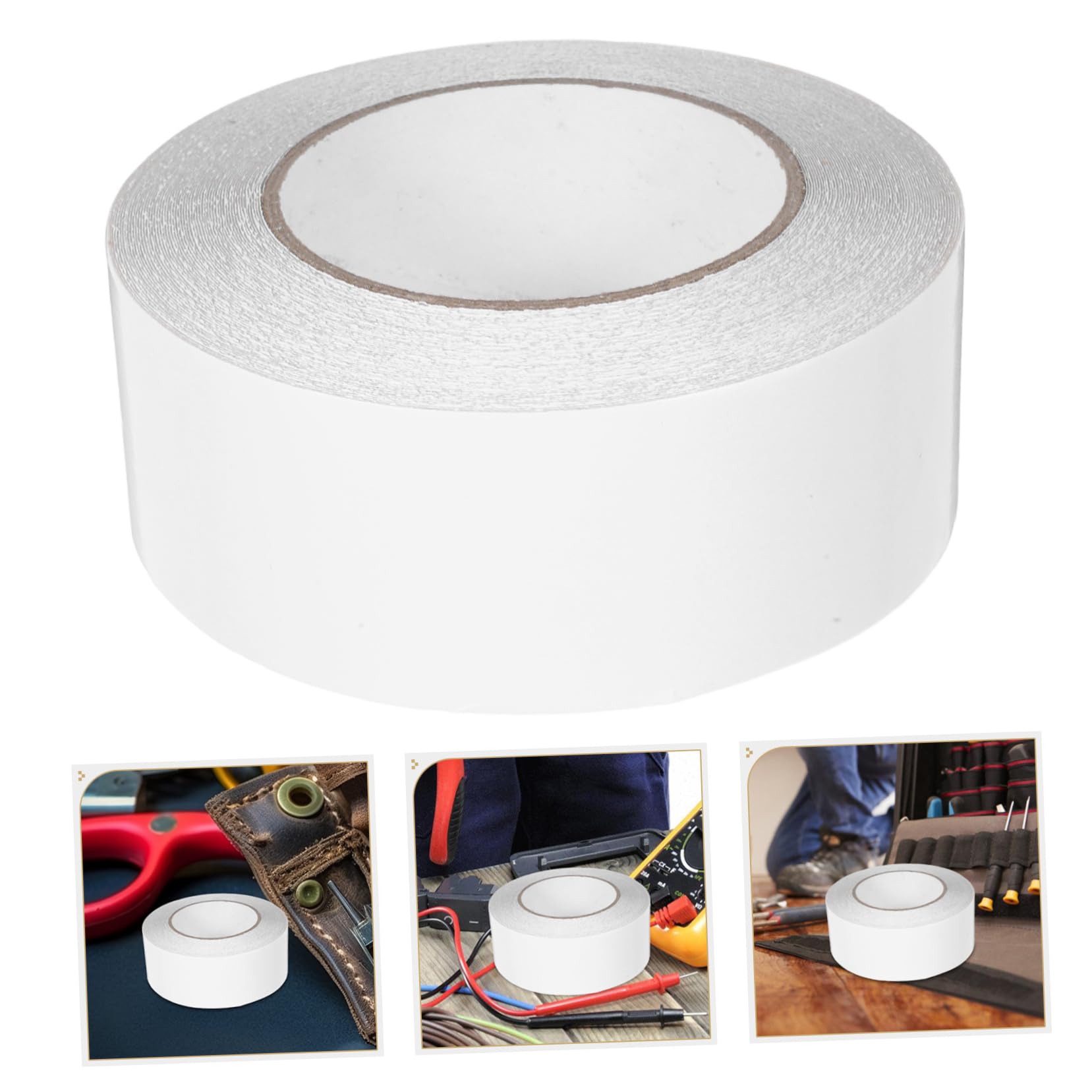 Uonlytech Ruban Adhésif Toilé Double Face pour Tapis, 2 Rouleaux, Forte Adhérence, Maintien Ferme sur Surfaces Souples, pour Réparation et Travaux
