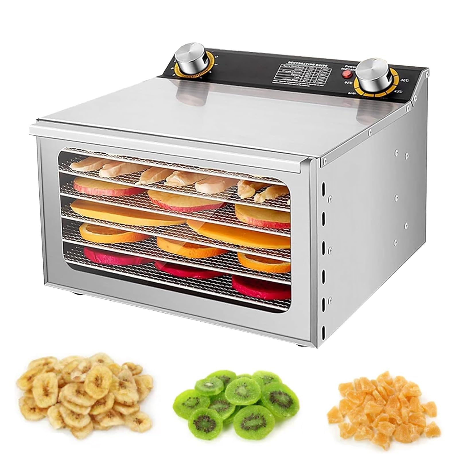 Liofilizador y deshidratador de alimentos comercial de 1000 W, secador eléctrico de frutas de 6/8/12 capas, con temporizador digital y control de temperatura, máquina deshidratadora comercial para c