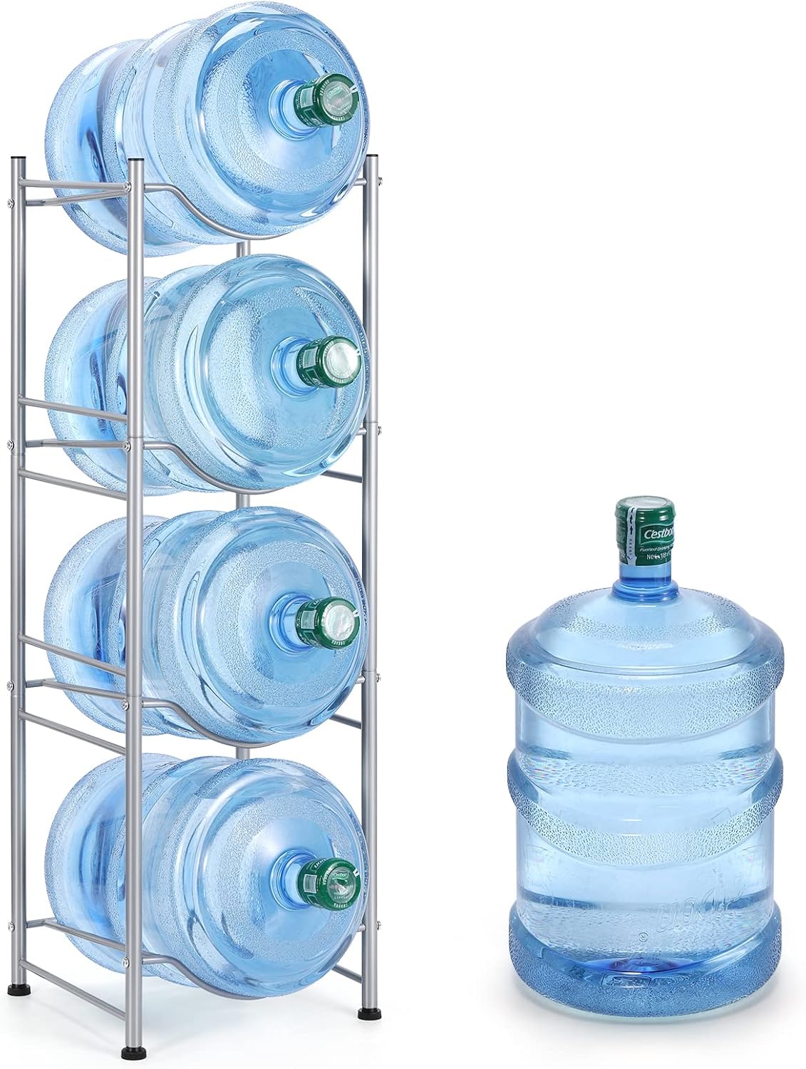 5 Gallon Water Jug Holder Water Bottle Storage Rack, 4 Tier Water