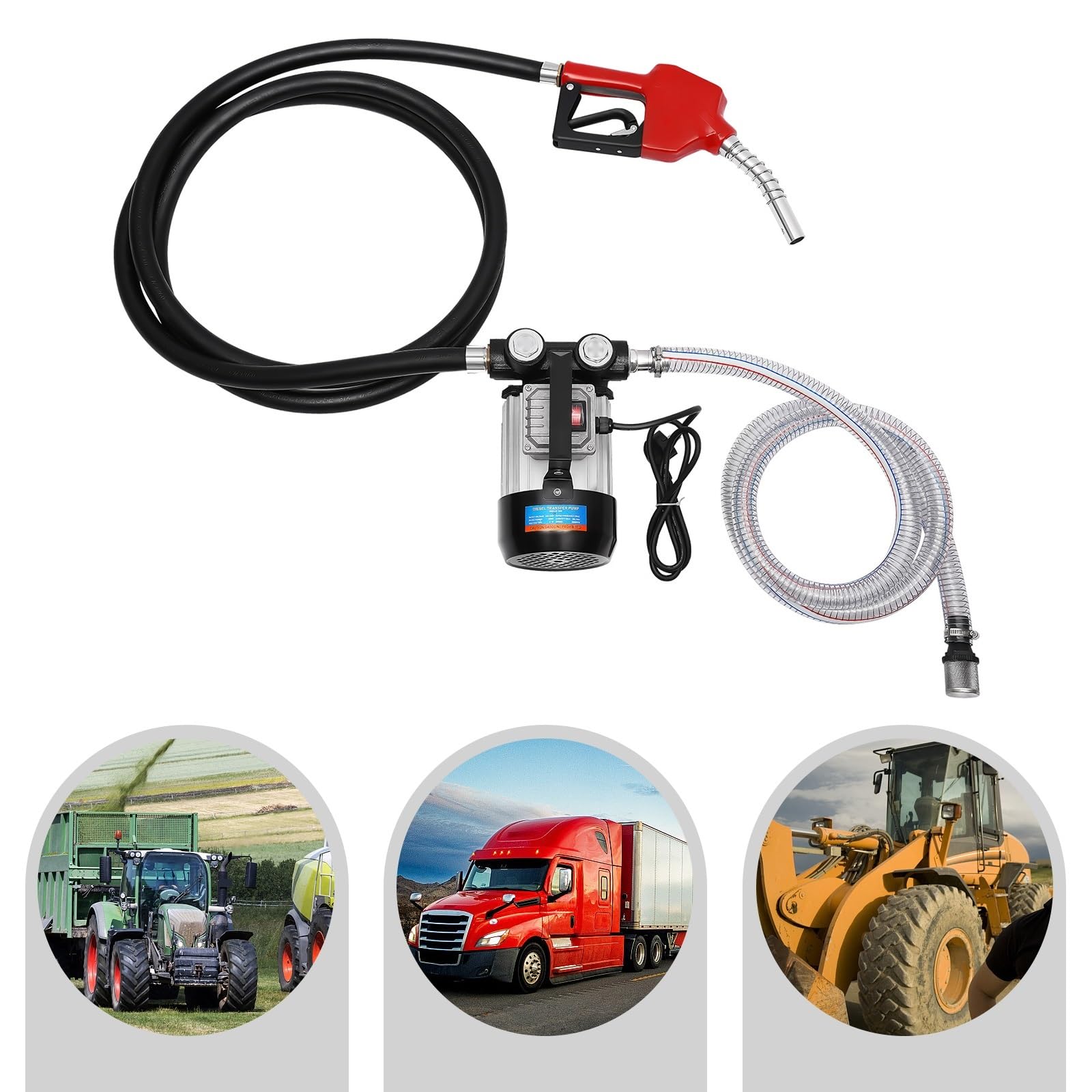 Pompa dell'olio Pompa di trasferimento diesel a portata, pompa dell'olio combustibile diesel, kit pompa dell'olio elettrica autoadescante regolabile Extractor Aspirazione Della(230V 200W 50L)