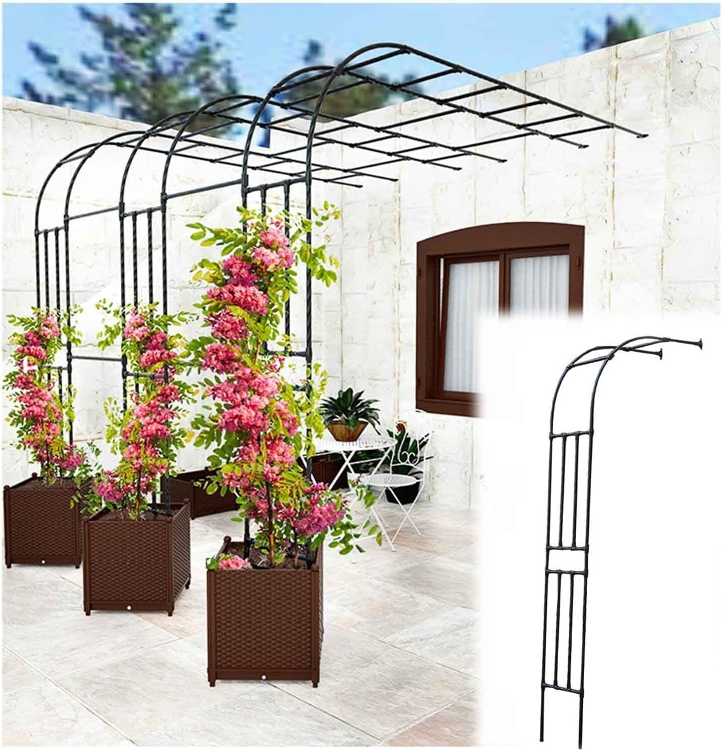 Arche de demi-côtés décorative en métal noir design extérieur
