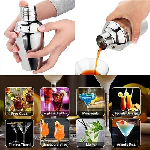 Miniatura 5 de Zrorgons - Coctelera de acero inoxidable, mezclador clásico de martini con colador integrado, perfecto para regalo de bar en casa o camarero,