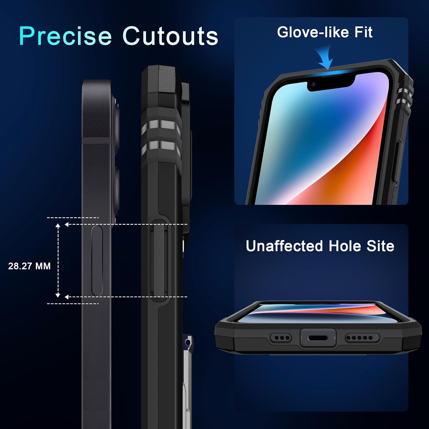 DEERLAMN Case for iPhone 14 Plus with Slide Camera Cover+Screen Protector(1 Pack), Rotated Ring Kickstand Military Grade Shockproof Protective Cover 6.7 Inch-Black - Image 7