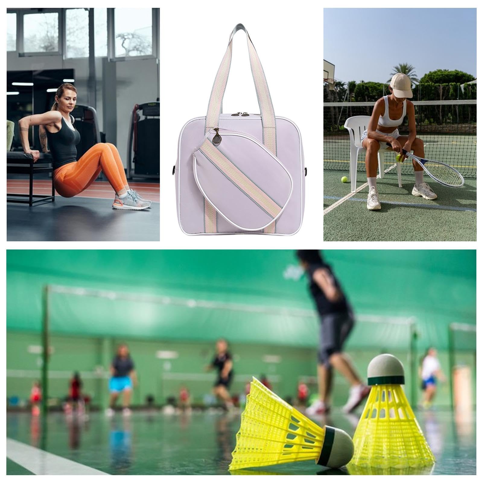 Generisch Borsa a tracolla da tennis, borsa a tracolla da tennis, borsa per racchette da badminton, grande borsa per attrezzatura da tennis, borsa impermeabile con tracolla, elegante per uomo e donna