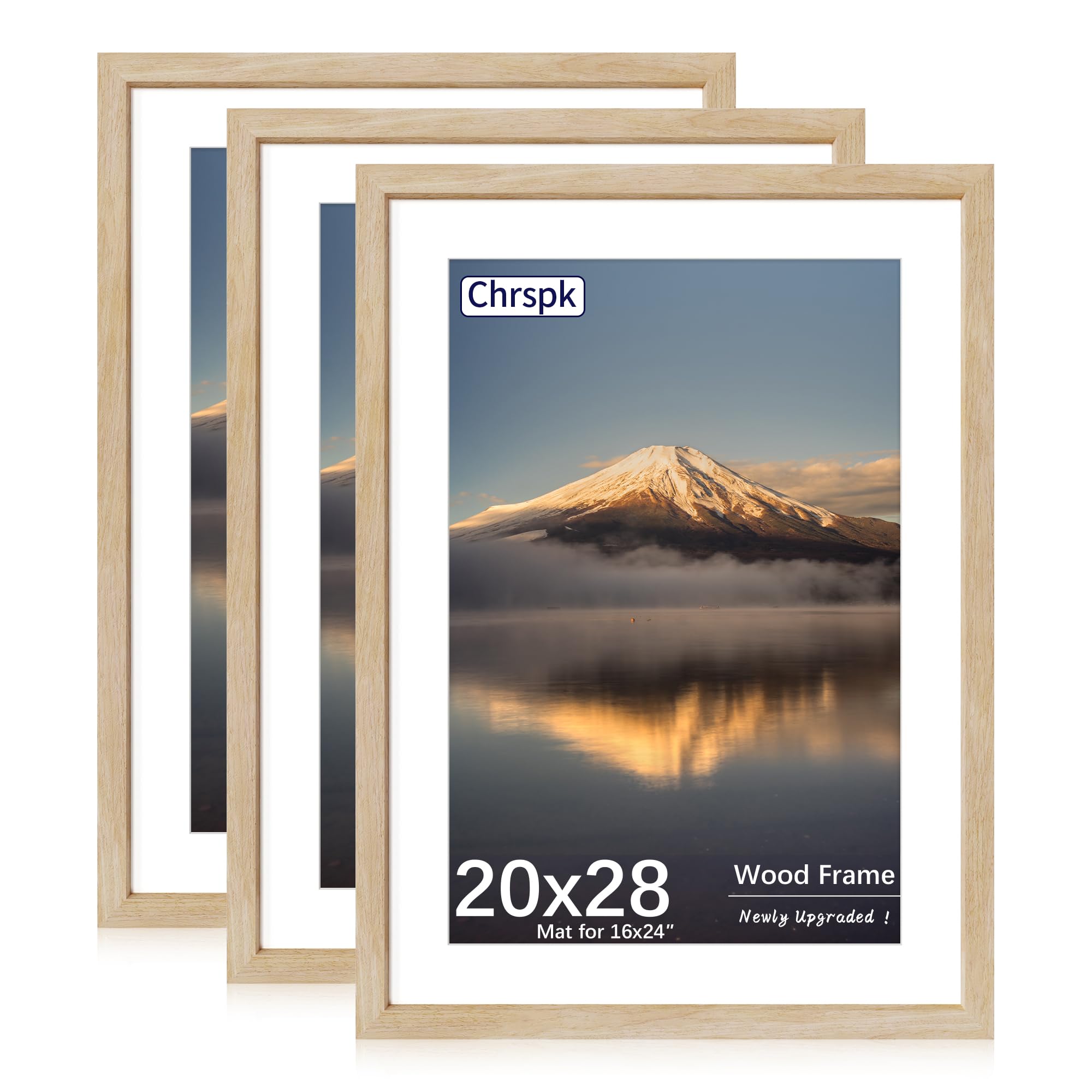 Photo 1 of Chrspk 20x28 Poster Frame - Natural Oak Wood with Mat