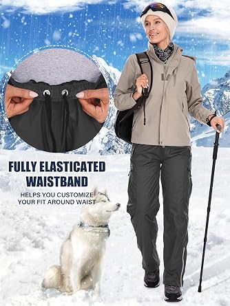 linlon Men's Rain Pants Packable Waterproof Windproof Hiking Over Pants