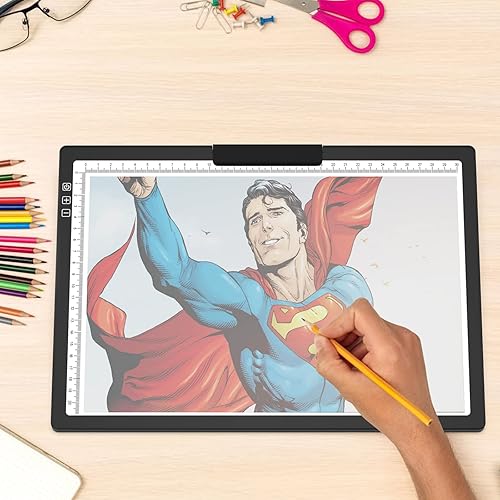 Miniatura 6 de Caja de luz LED A4 con bolsa de transporte con soporte integrado, almohadilla de luz ultrafina alimentada por batería de litio de 1500 mAh para