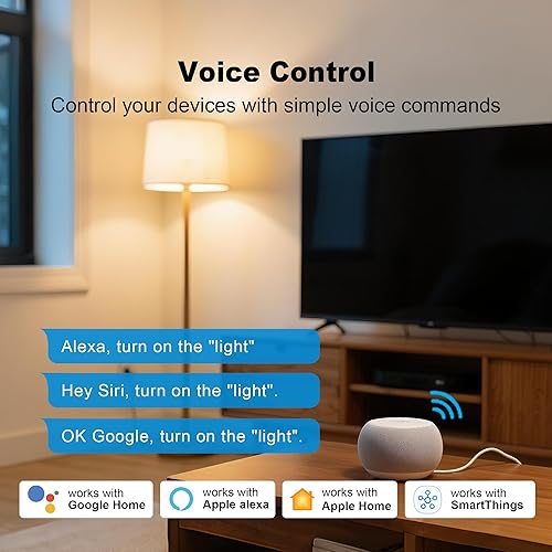 Miniatura 5 de Matter Smart Plug, funciona con Apple Homekit, Alexa y Google Home, salida WiFi con 15A1800W Max, control de voz, soporta monitoreo de energía por