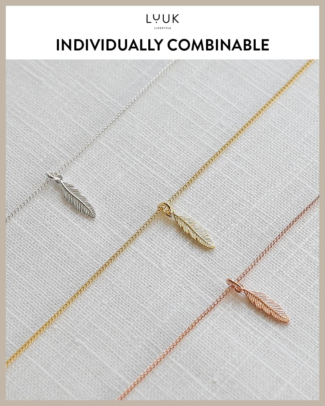 LUUK LIFESTYLE Sterling Silver Pendant Necklaces in Silver, Gold & Rosegold