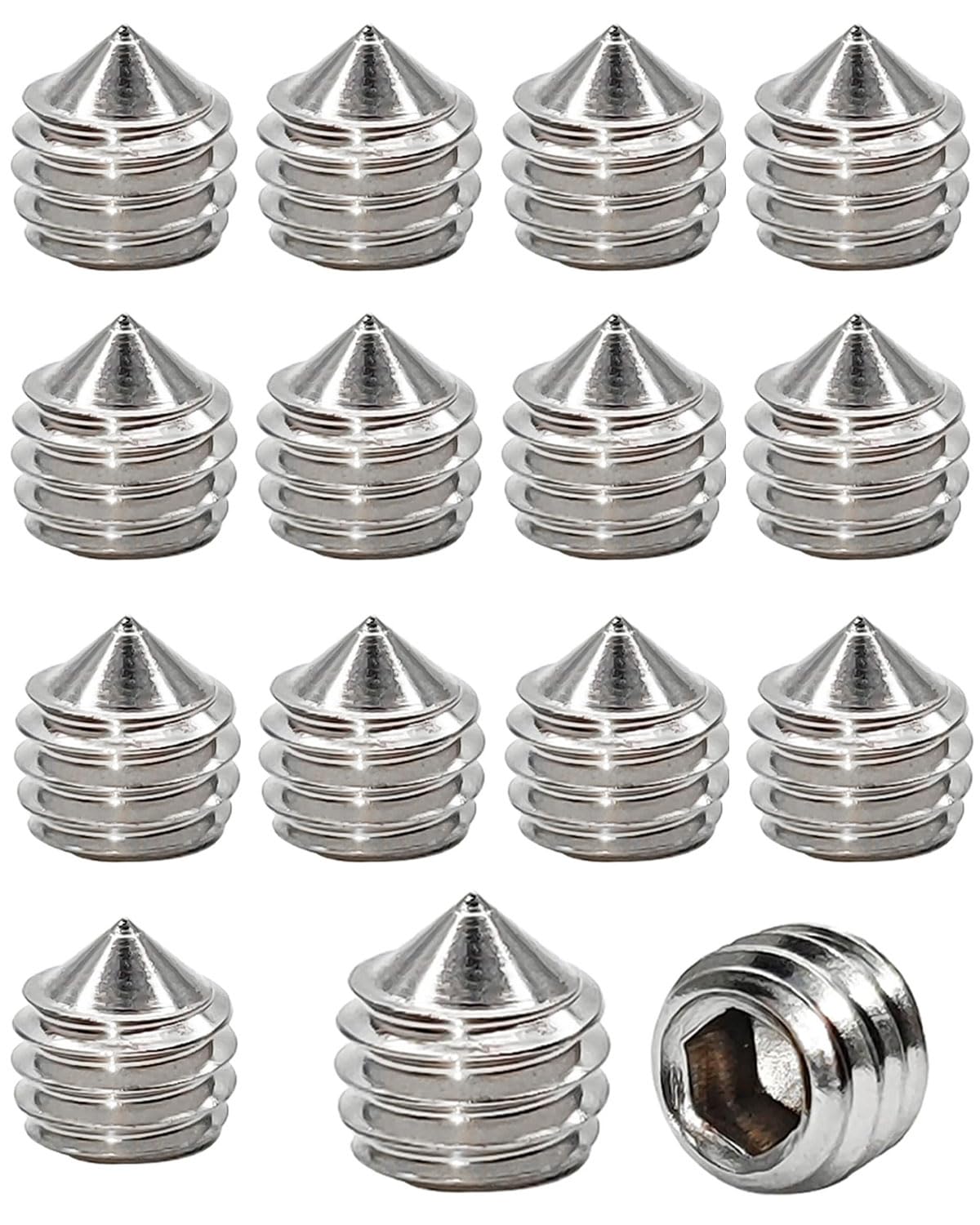 Set 15 Viti M6x6mm Per Maniglie Porta - Testa Esagonale Conica In Argento - Foto 7