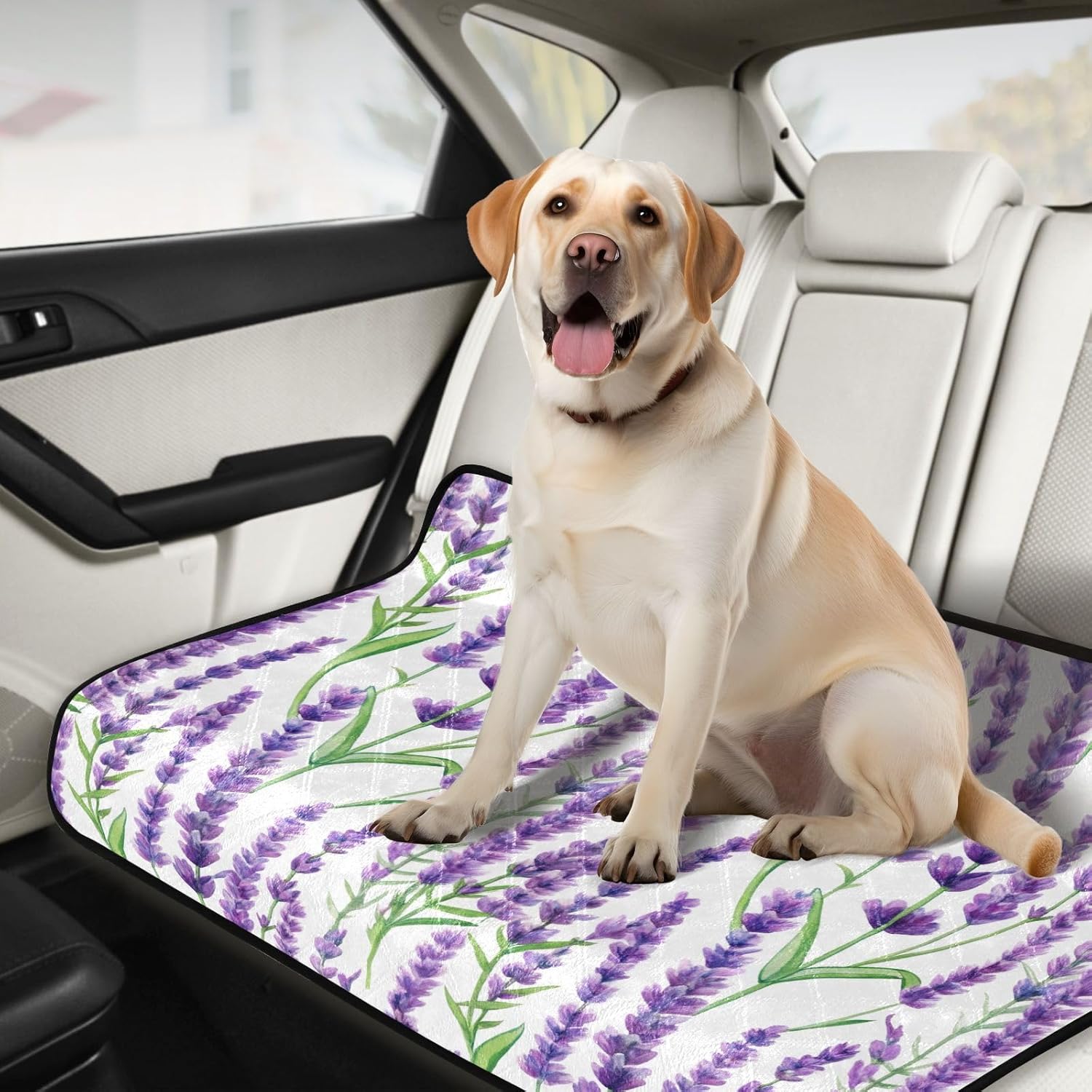 Watercolor Lavender Purple Washable Pee Pads for Dog Waterproof Mats Non Slip Reusable Pet Pee Pad Puppy Training Pads Leak Proof, Medium + Large, Set of 2