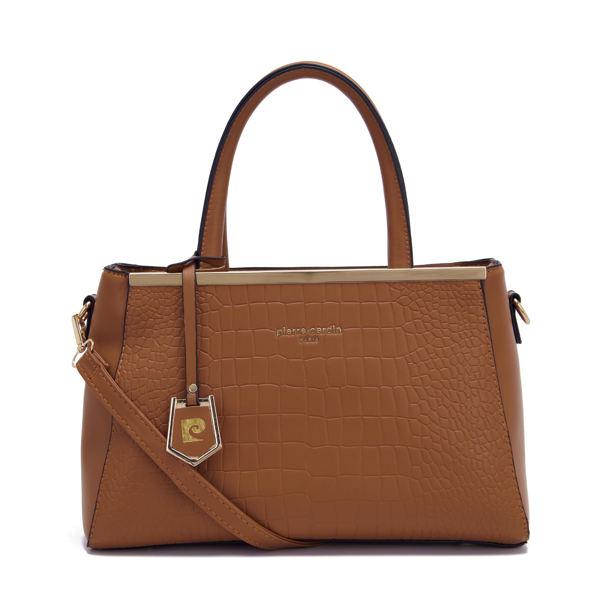 Pierre Cardin Women PU Leather Satchel Handheld Bag | Spacious Compartment with separate mobile and coin pockets | Ladies Handbag with Detachable Strap, Tan (B0CSZ2STZM) Amazon Price History, Amazon Price Tracker