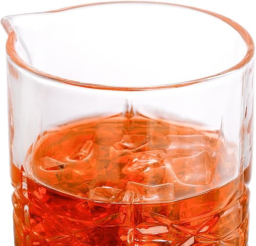 Miniatura 4 de Coloch Paquete de 2 vasos mezcladores de cóctel de cristal, jarra de mezcla de barra vintage de 22 onzas, parte inferior pesada, vasos de cóctel sin