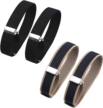 Bracciali Per Camicia Reggimaniche - Elastico Antiscivolo, 2 Paia, Blu E Beige - Foto 11