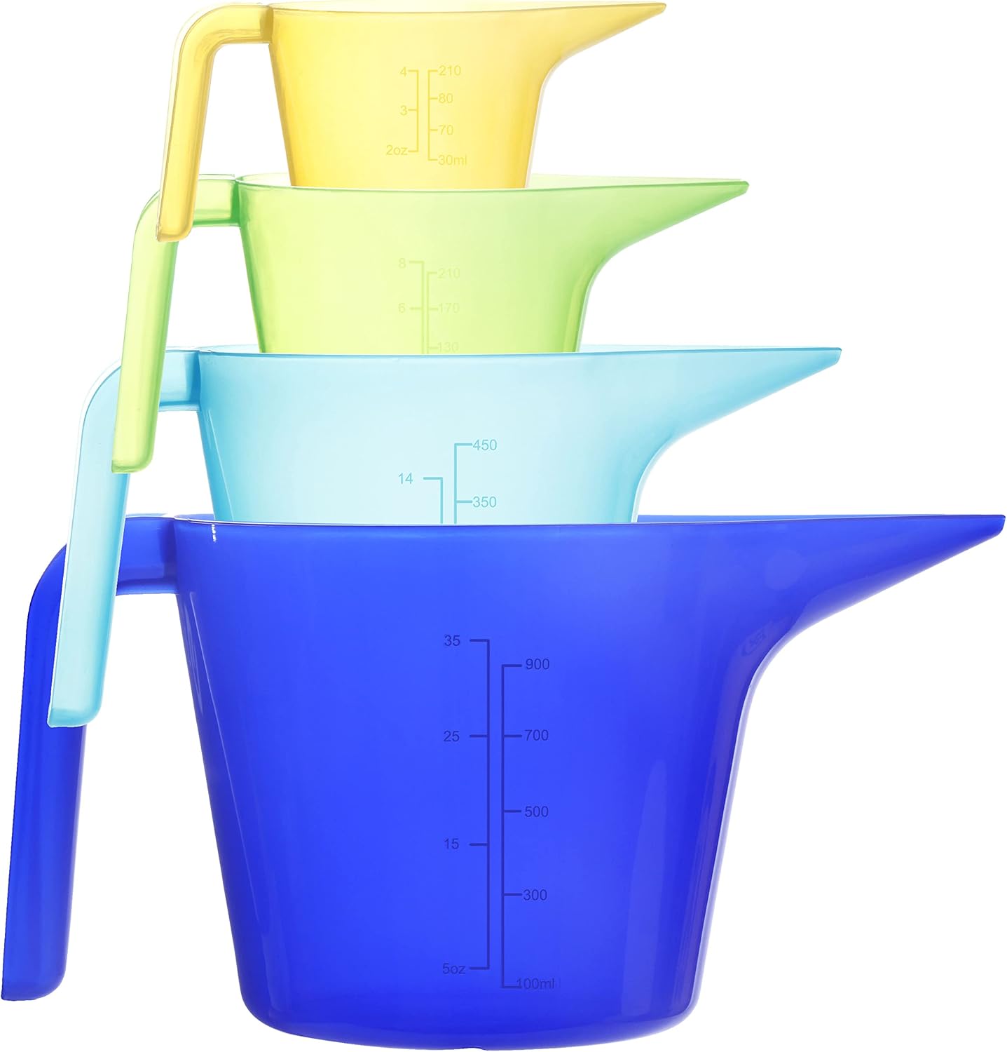 Set de 4 Vasos Medidores Plásticos Multicolor