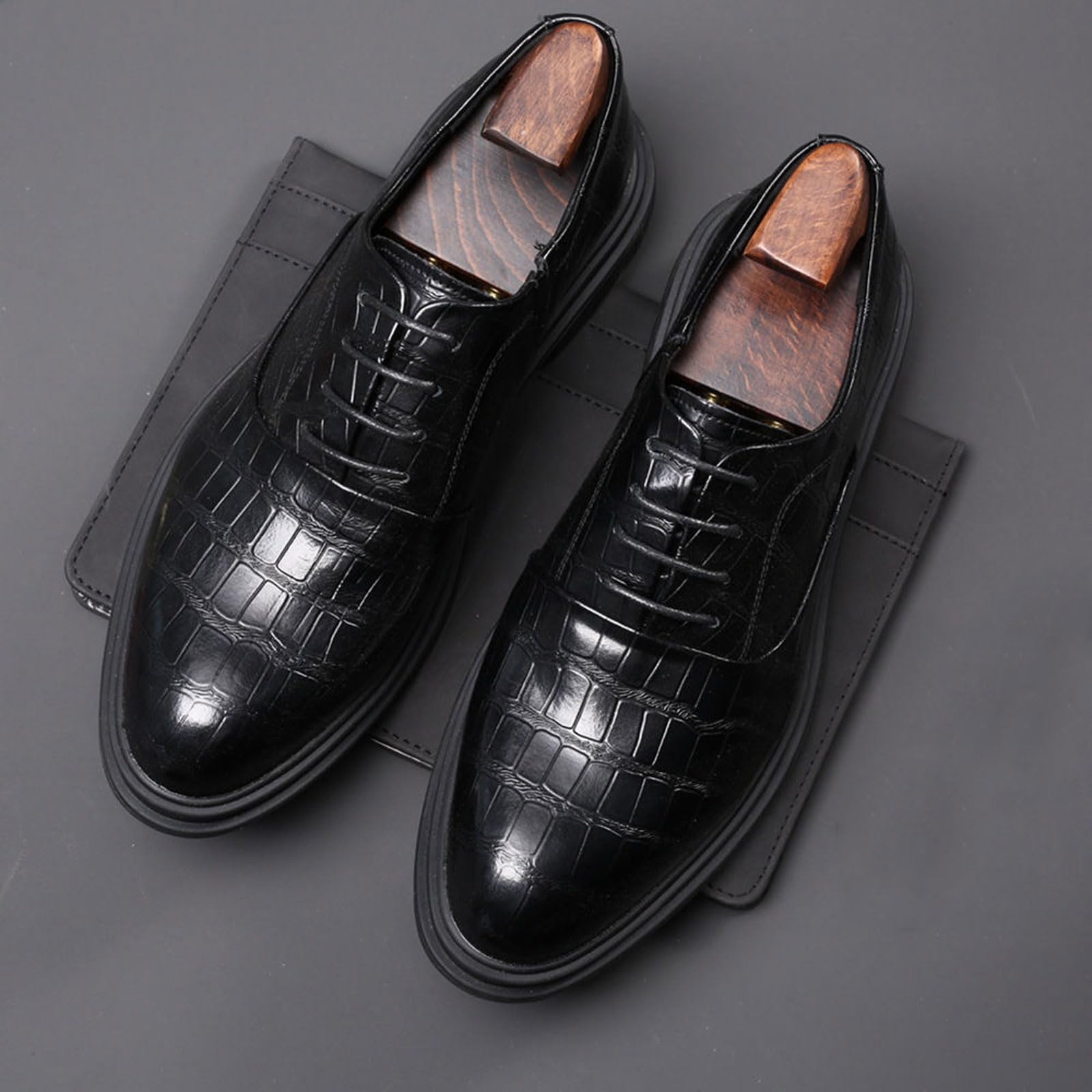 Chaussures Oxfords Décontractées pour Hommes Classique Chaussures Hommes Derby Lacets Ville Costume Mariage