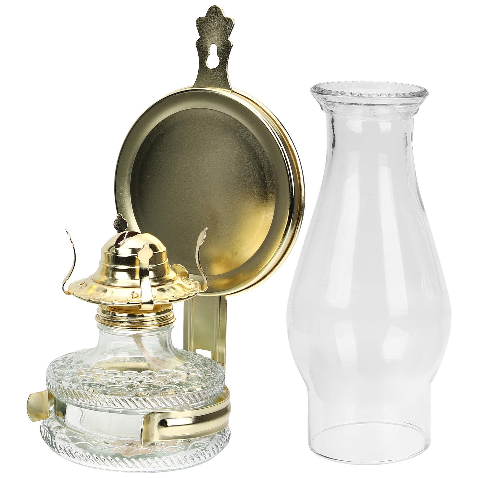 Lampe à pétrole en verre délicat et mèche coton pour décoration style rétro chic