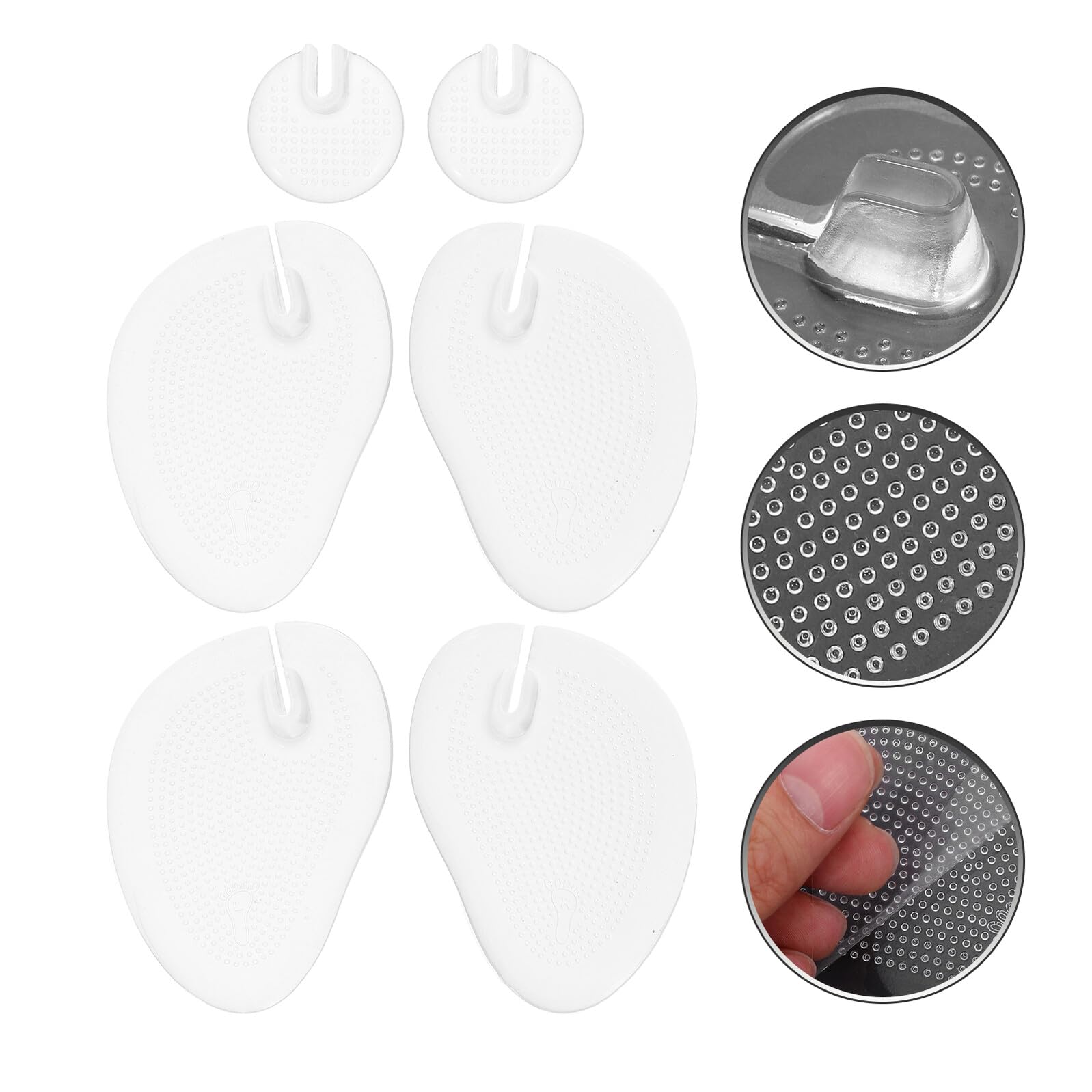 Plantillas Adhesivas de Gel para Antepié Transparentes 3 Pares | Almohadillas Pie Efecto y Amortiguación, Formato para Sandalias, Uso en Ball-of-foot
