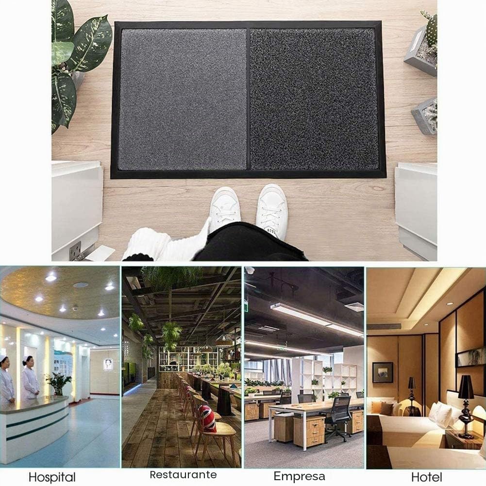 JAWSEU Alfombrilla Desinfectante para El Piso, Zapatos De Limpieza Alfombras De La Puerta Delantera Almohadilla Absorbente De Agua, Felpudos para el Hogar Restaurante Entrada De La Oficina, 45 * 80CM