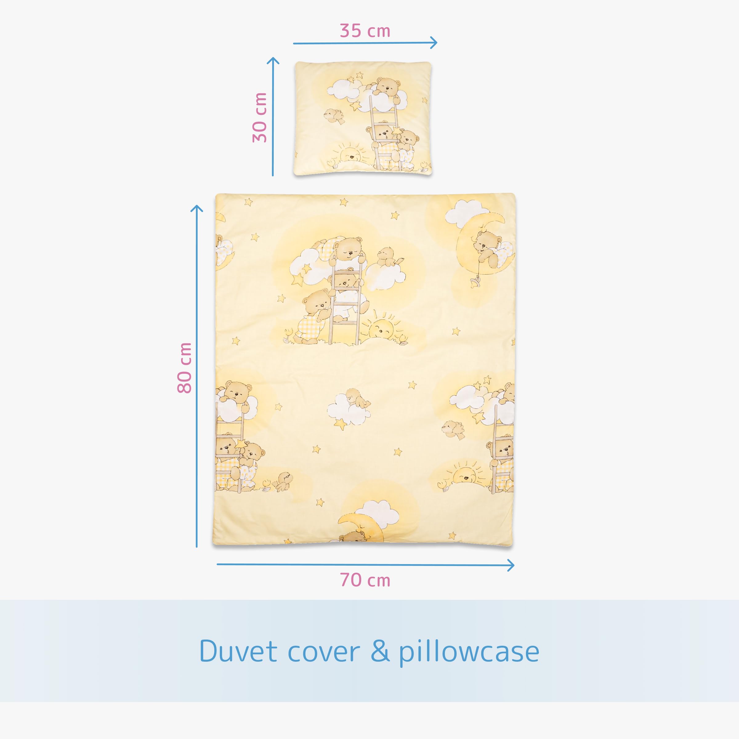 2-teiliges Baby Kinder Bettbezug 80 x 70 cm mit Kopfkissenbezug - Muster 3