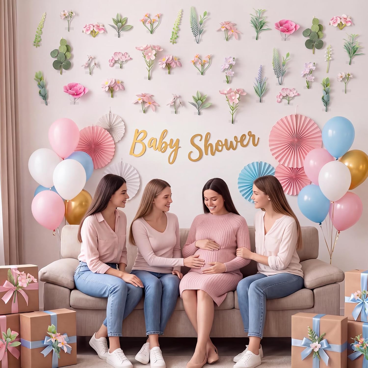 100 Pcs Artificial Wildflower Floating Floral Backdrop, Romantic image 5